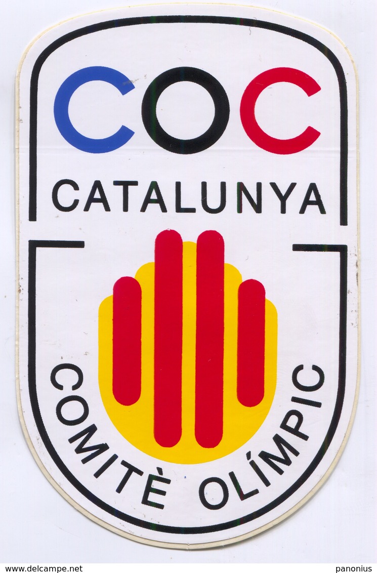 OLYMPIC OLYMPIADE COMMITTEE - COC Catalunya Spain, Sticker Autocollant, D 110 X 70 Mm - Uniformes Recordatorios & Misc