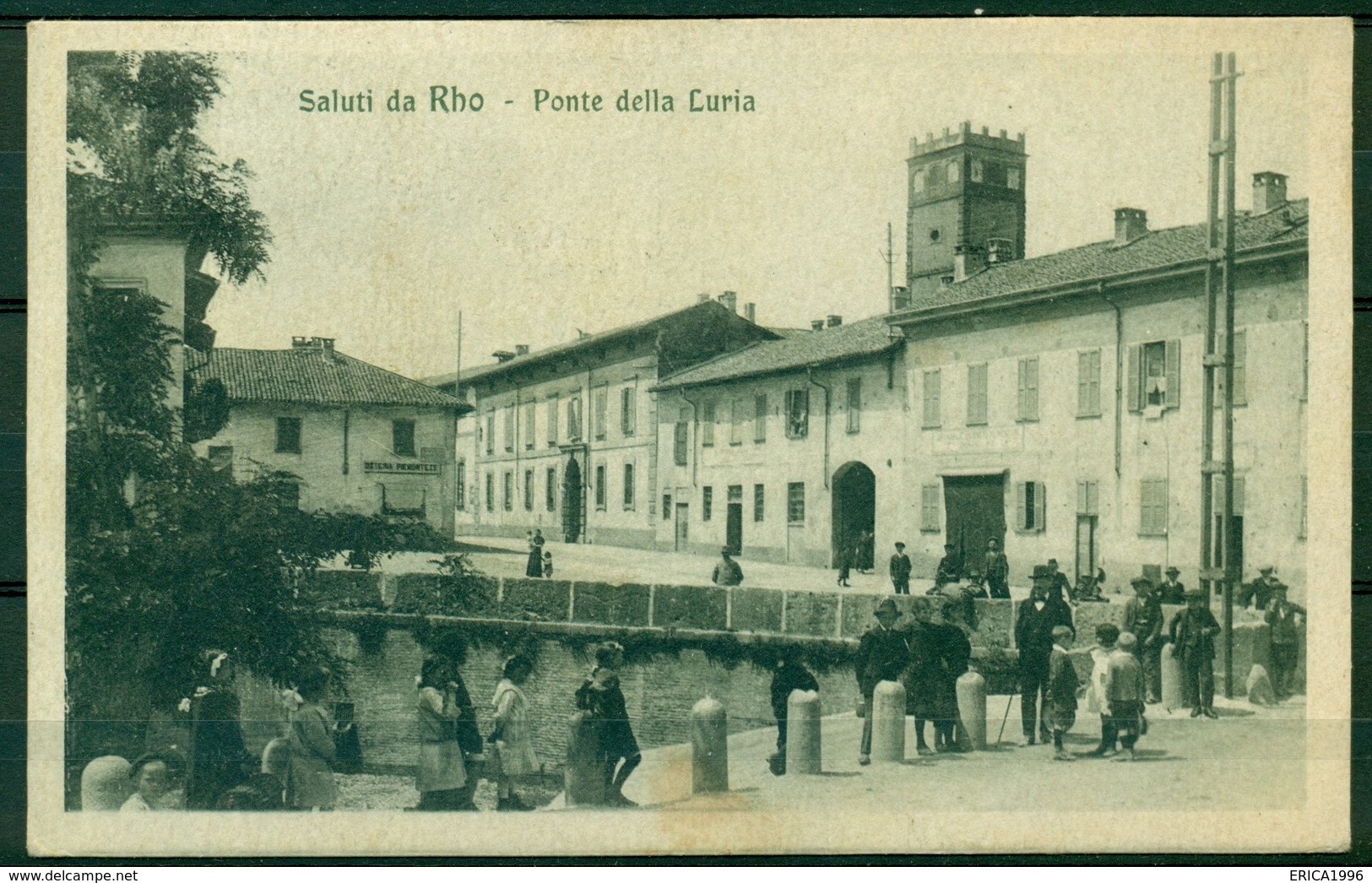 CARTOLINA - MILANO -cV277 RHO (MI ) Ponte Della Luria, FP, Viaggiata 1926, Bellissima Animazione, Ottime Condizioni - Rho