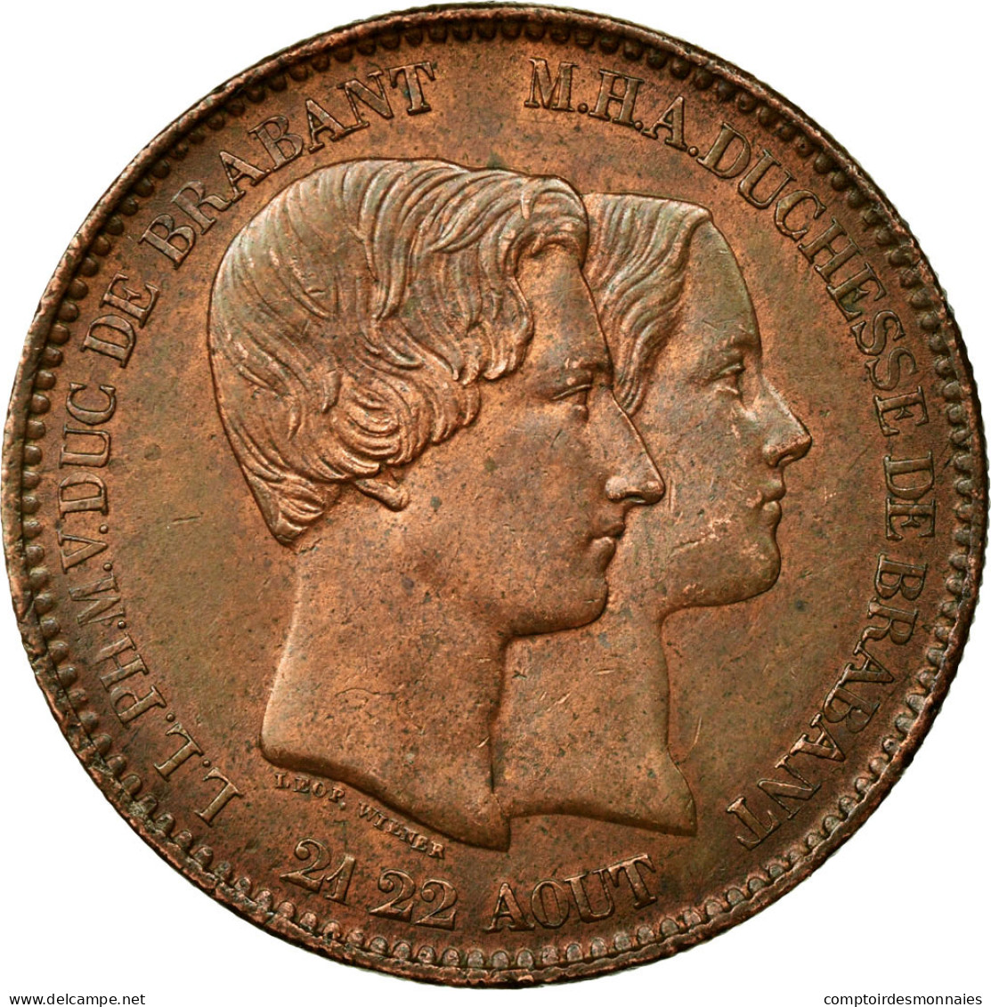 Monnaie, Belgique, 10 Centimes, 1853, SUP, Cuivre, KM:1.1 - 10 Centimes