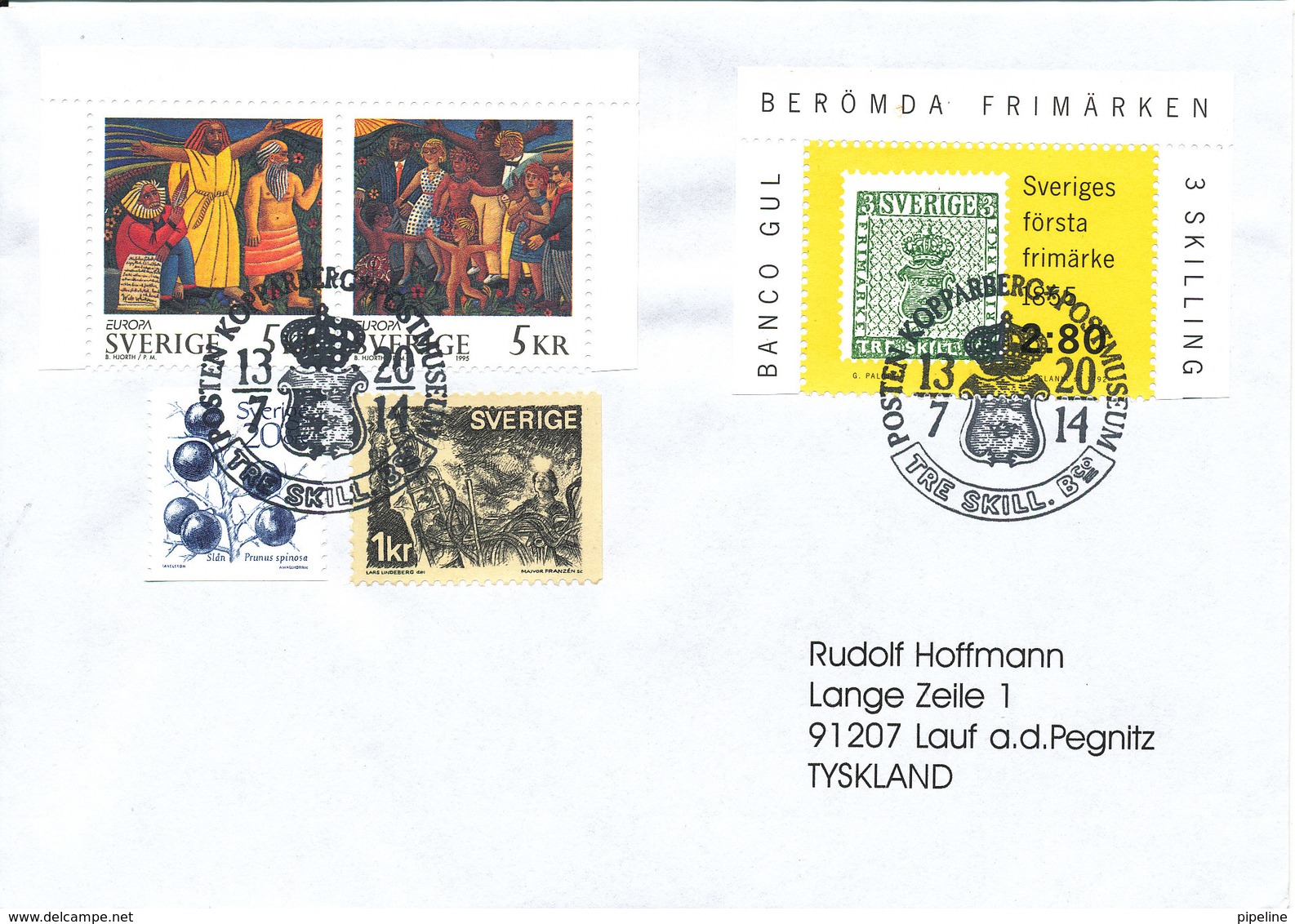 Sweden Cover With Special Postmark Koppaberg Postmuseum 3 Skill. 13-7-2014 Sent To Germany - Lettres & Documents