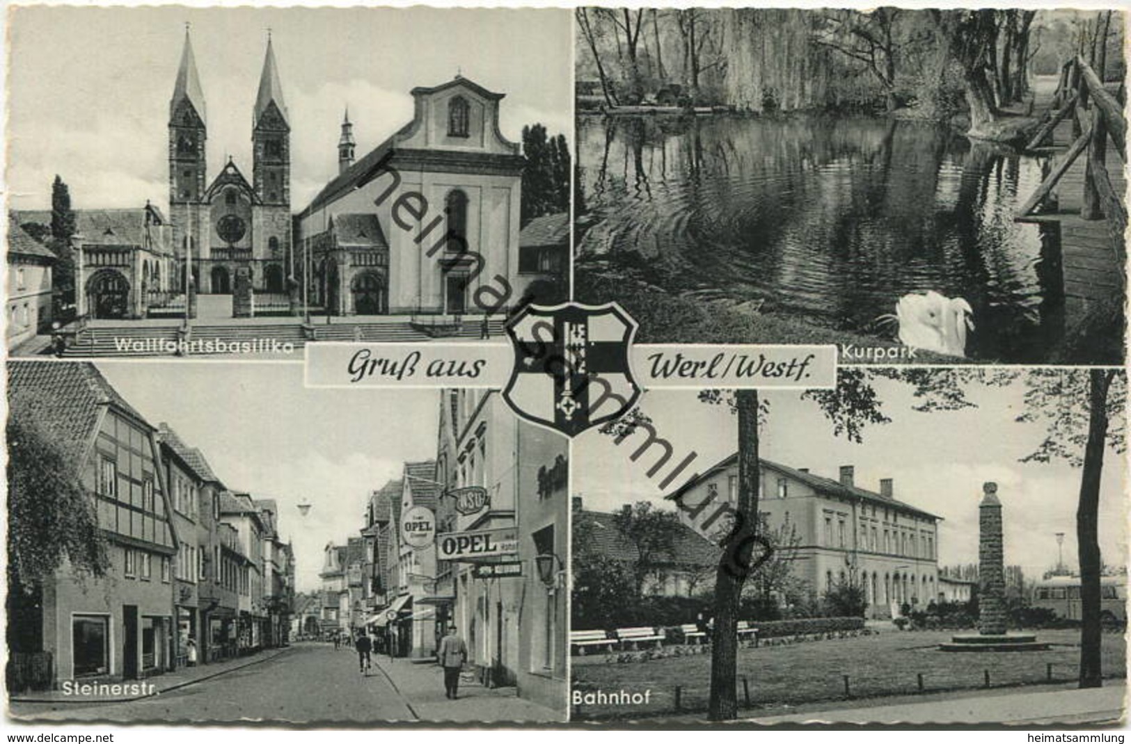 Werl - Basilika - Bahnhof - Steinerstrasse - Gel. 1960 - Werl