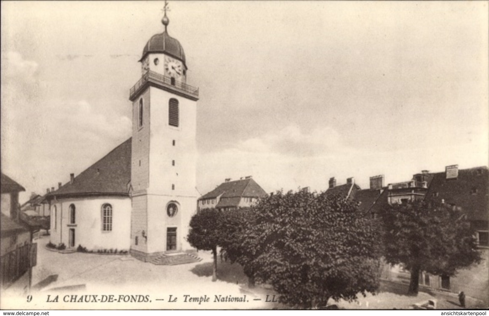 Cp La Chaux De Fonds Kt. Neuenburg Schweiz, Le Temple National, Kirche, Levy & Fils L.L. 9 - Autres & Non Classés