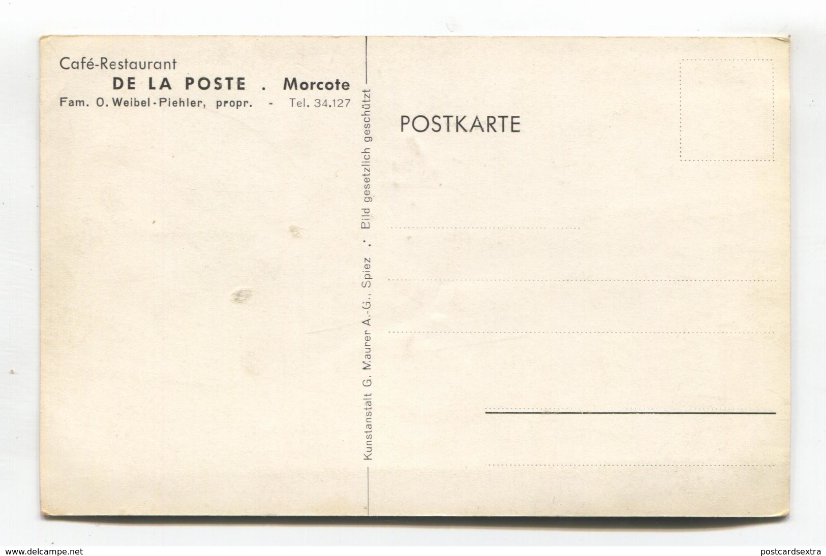 Morcote - Café-Restaurant De La Poste, Autobus - C1930's - Morcote