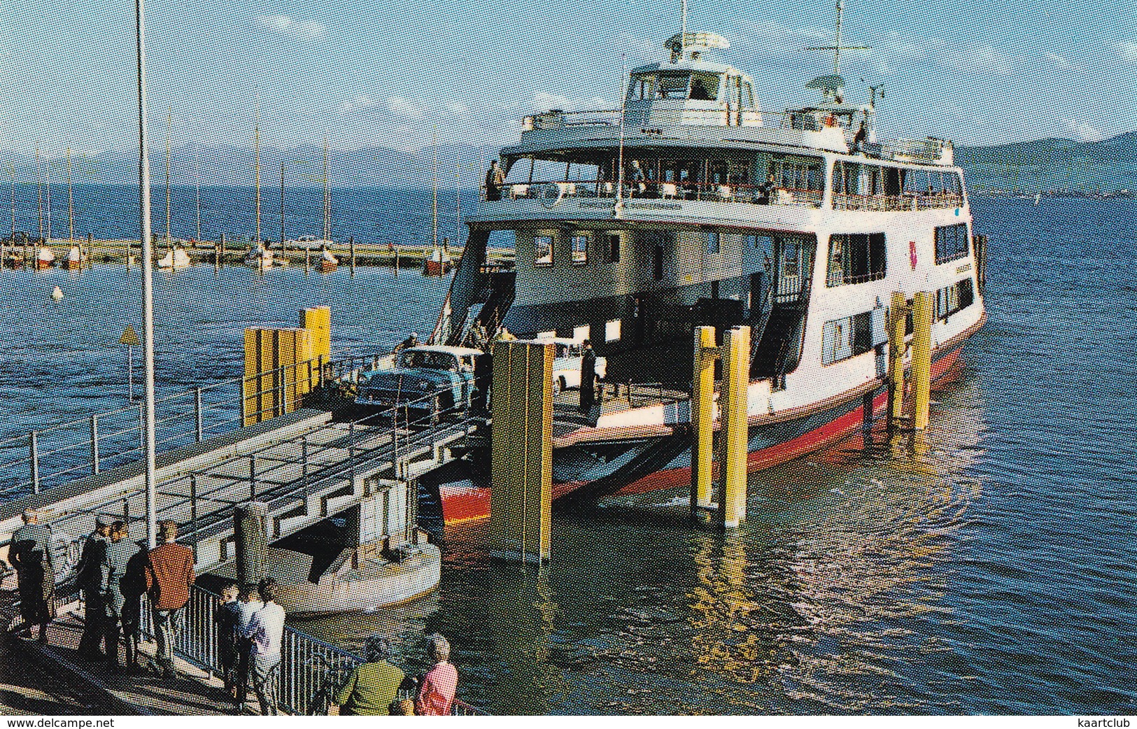 Romanshorn: CHEVROLET BEL AIR SPORT SEDAN '56- FERRY / FÄHRE, SALONBOOT, ZUG / TRAIN  - (Suisse/Schweiz) - Toerisme