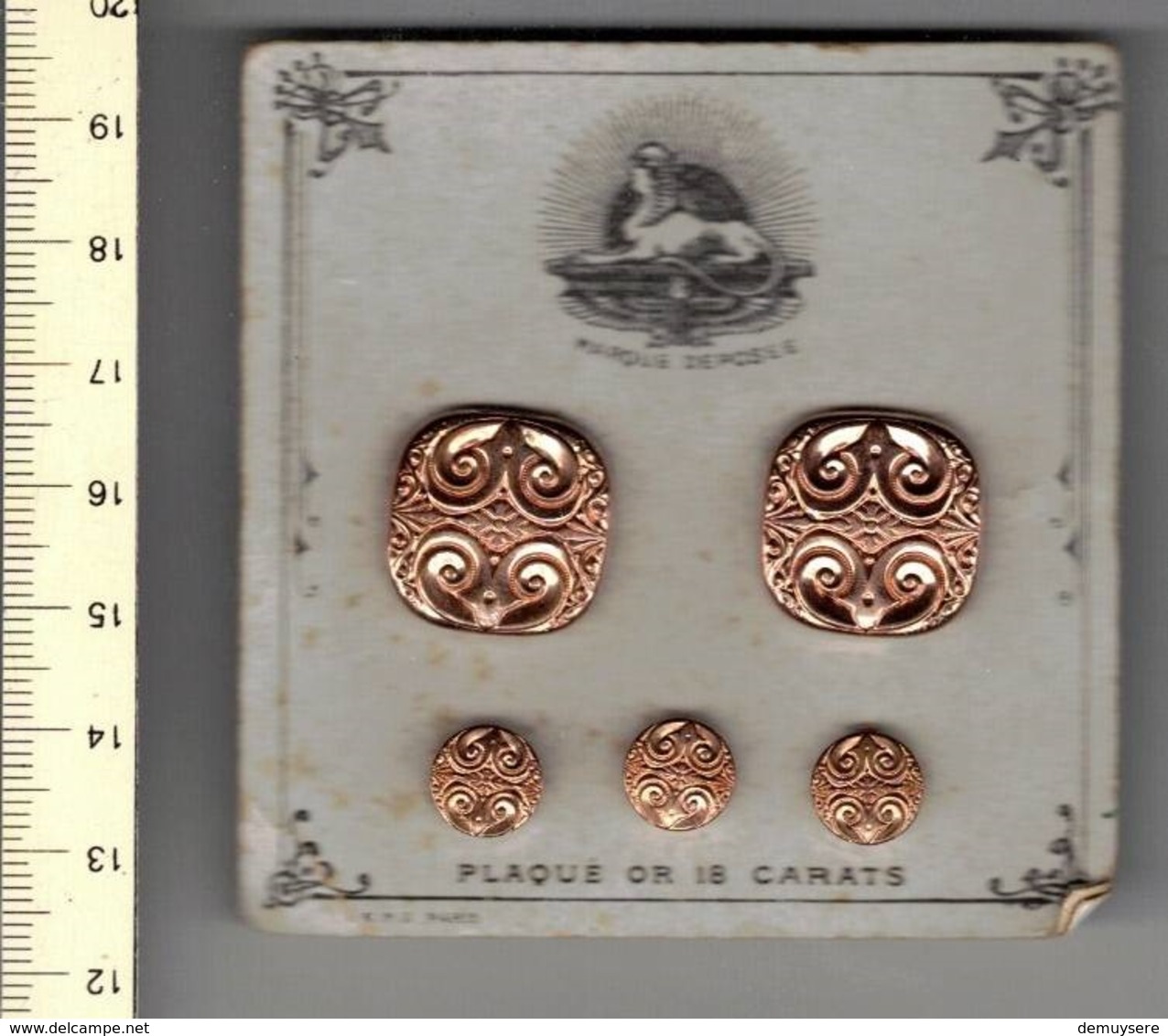 M N  - Boutons De Manchette - Plaque Or 18 Carats - Manchetknopen - Botones De Cuello & De Puño