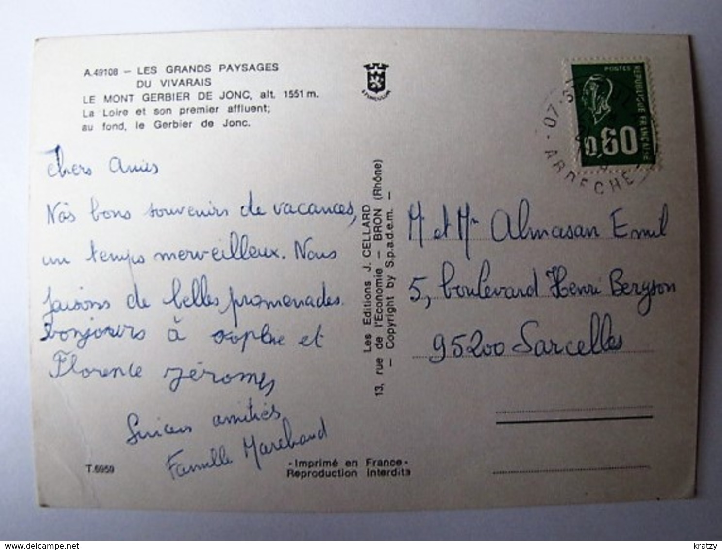 FRANCE - ARDECHE - SAINTE-EULALIE - Gerbier De Joncs - 1975 - Autres & Non Classés