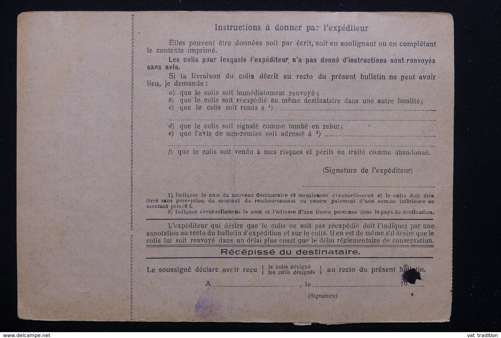 FRANCE - Bulletin D 'expédition De Strasbourg Pour Villeurbanne En 1932 - L 20681 - Briefe U. Dokumente