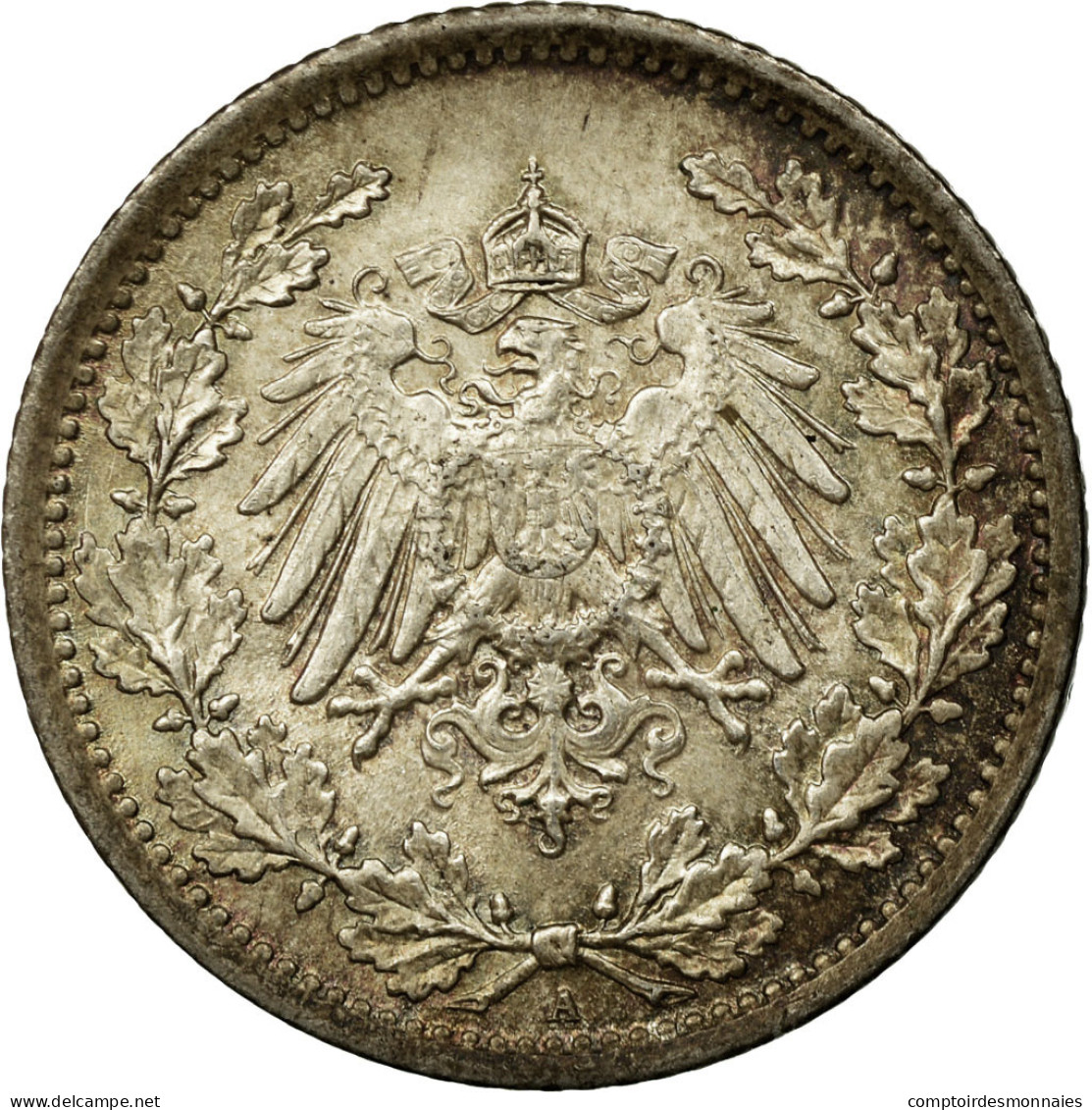 Monnaie, GERMANY - EMPIRE, 1/2 Mark, 1916, Berlin, SUP+, Argent, KM:17 - 1/2 Mark