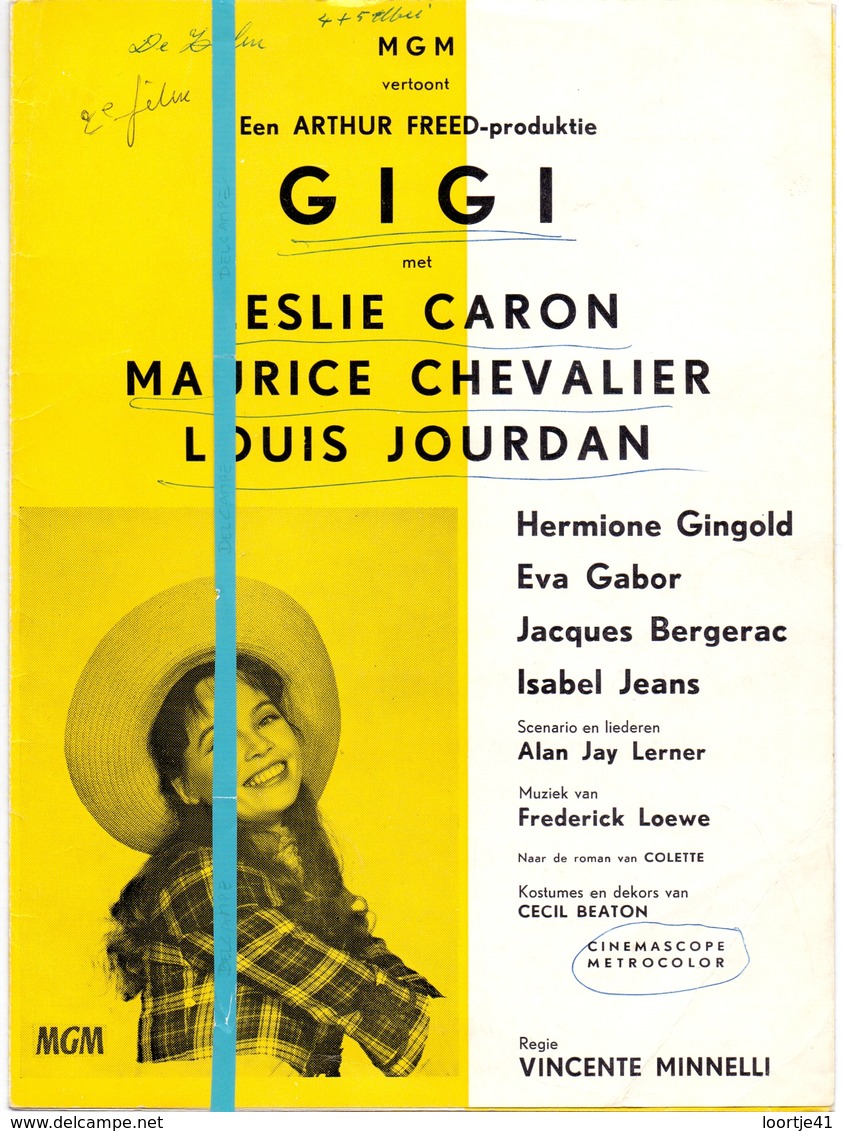 Ciné Cinema Bioscoop Pub Reclame Programma - MGM Film GIGI - Leslie Caron - Maurice Chevalier - Publicité Cinématographique