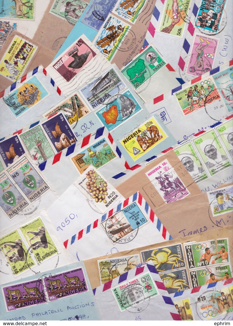 NIGERIA - Beau Lot Varié De 276 Enveloppes Timbrées Petit Format - Short Size Stamped Air Mail Covers Letters Stamps - Nigeria (1961-...)