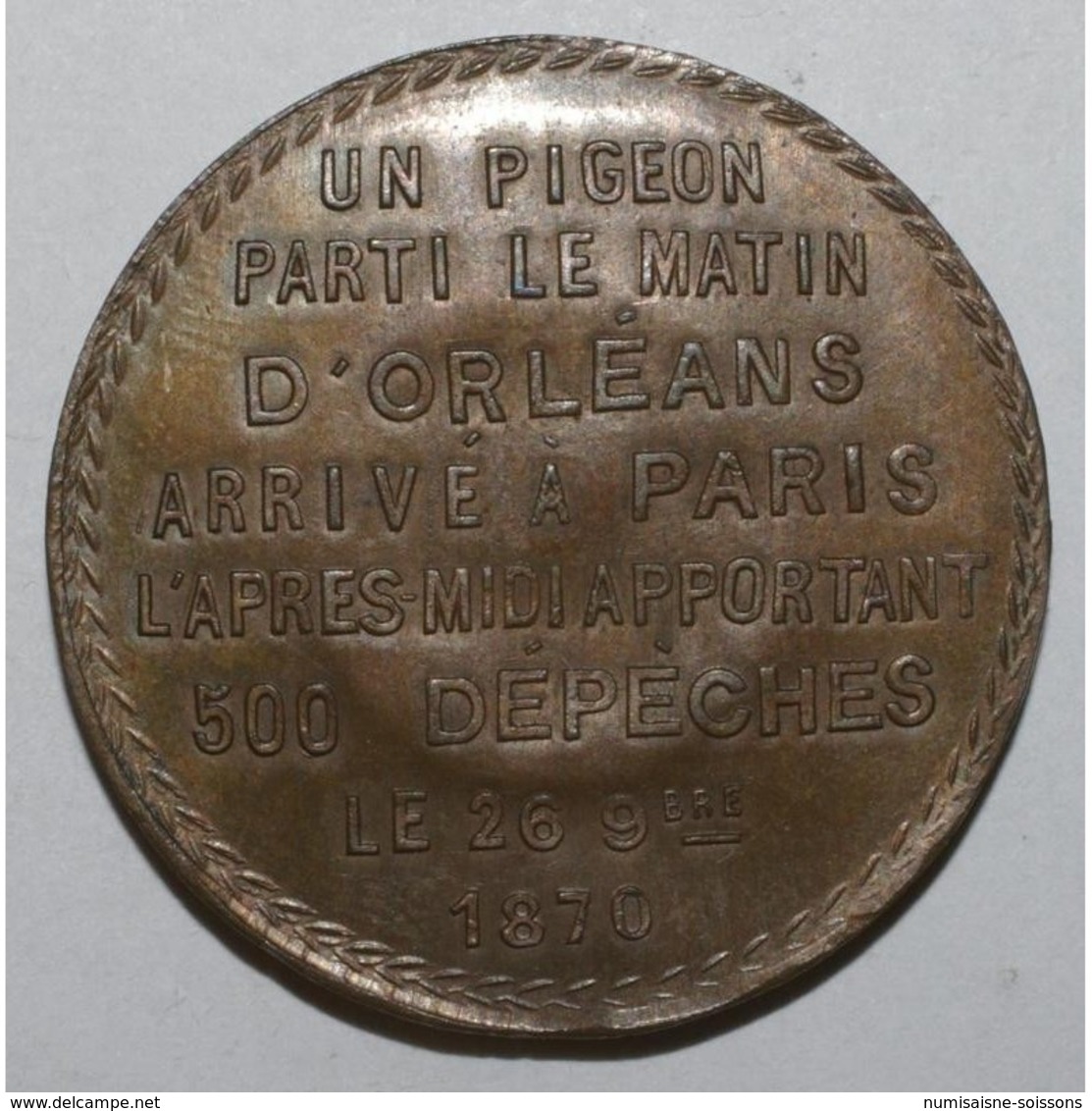 AERO POSTALE - PIGEON VOYAGEUR PARTI D' ORLEANS - 1870 - - Professionnels / De Société