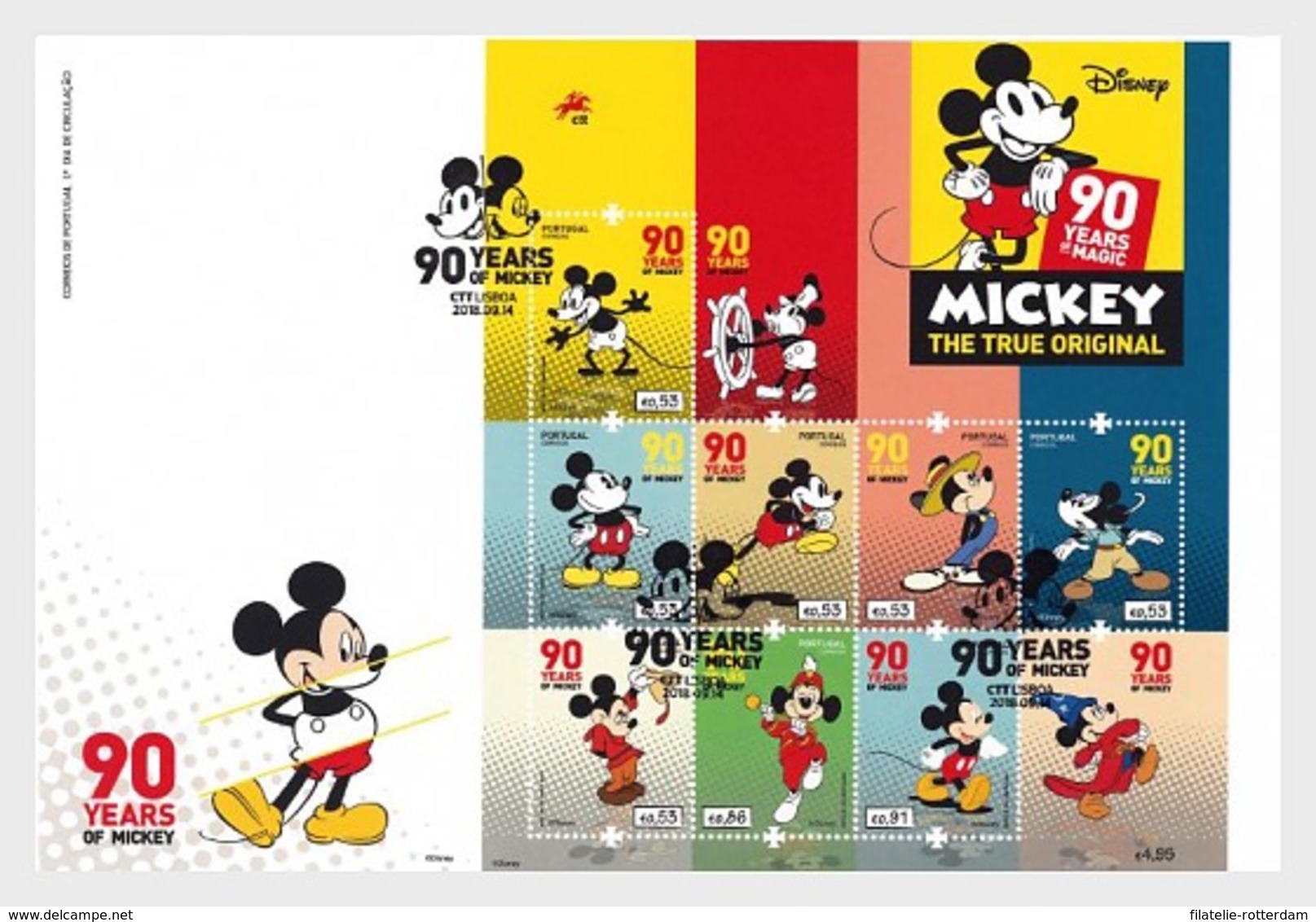 Portugal - Postfris / MNH - FDC Sheet 90 Jaar Mickey Mouse 2018 - Ongebruikt