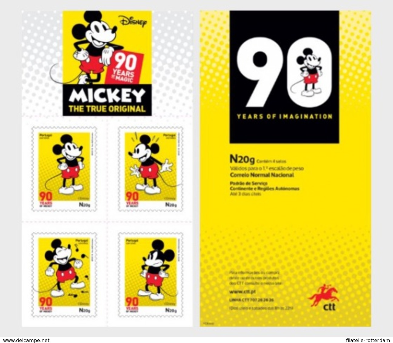 Portugal - Postfris / MNH - Booklet 90 Jaar Mickey Mouse 2018 - Ongebruikt