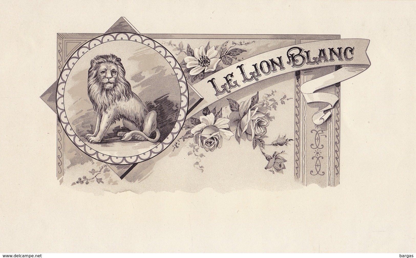 Grande étiquette Boite à Cigare Havane LE LION BLANC - Etiquettes