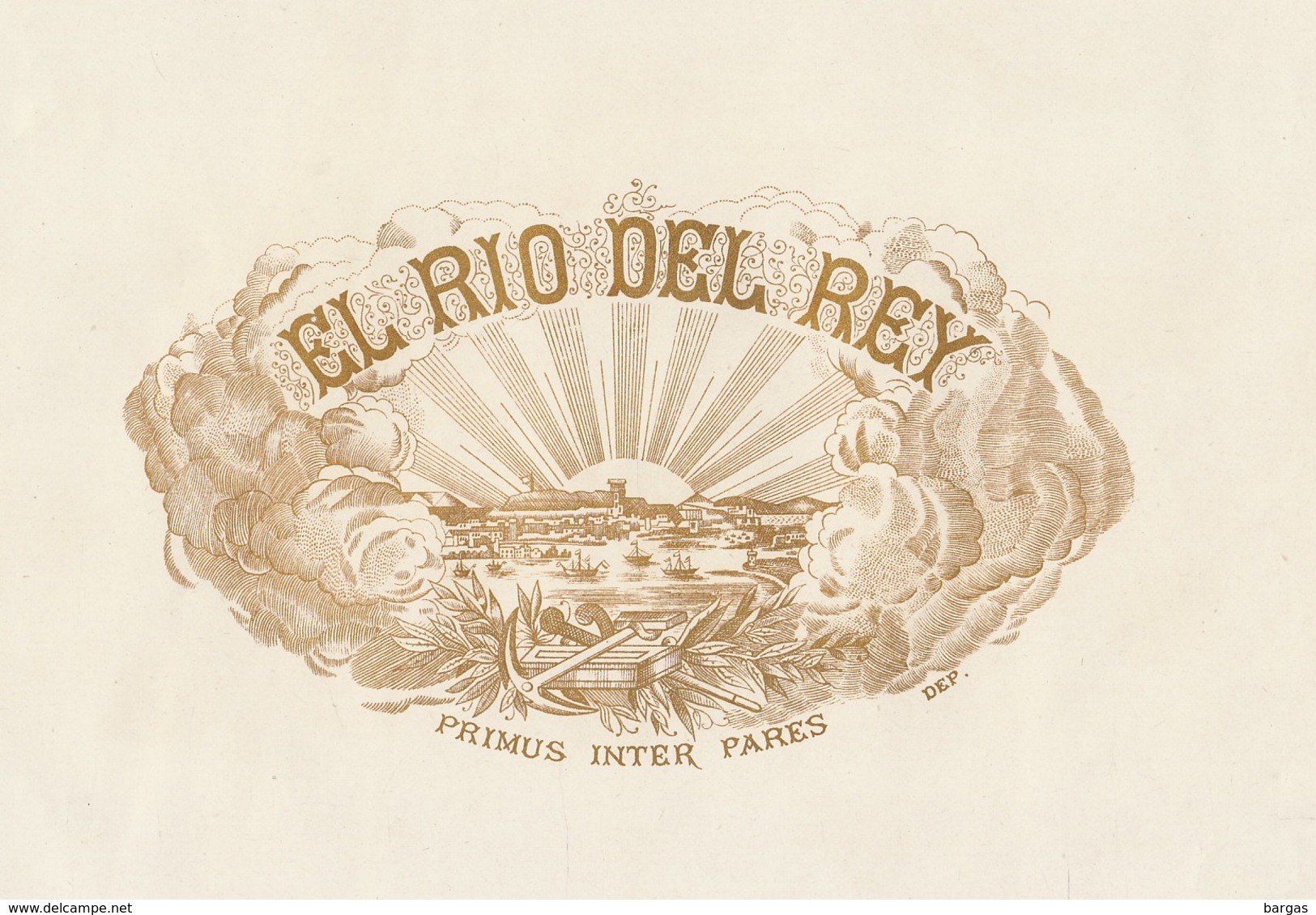 Grande étiquette Boite à Cigare Havane EL RIO DEL REY - Etiquettes