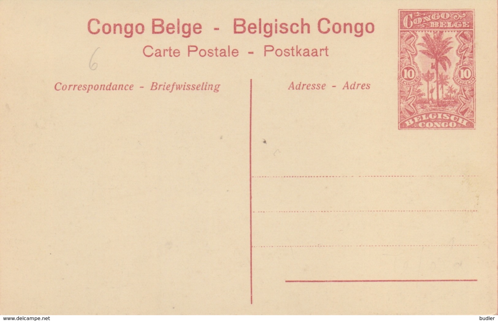 BELG. CONGO 1912 : PWS/E.P./P.St. - ILLUSTR.** Nr.22 – 10 C. : TRANSPORT,PUSH,VEHICLE,CHARIOT - Interi Postali