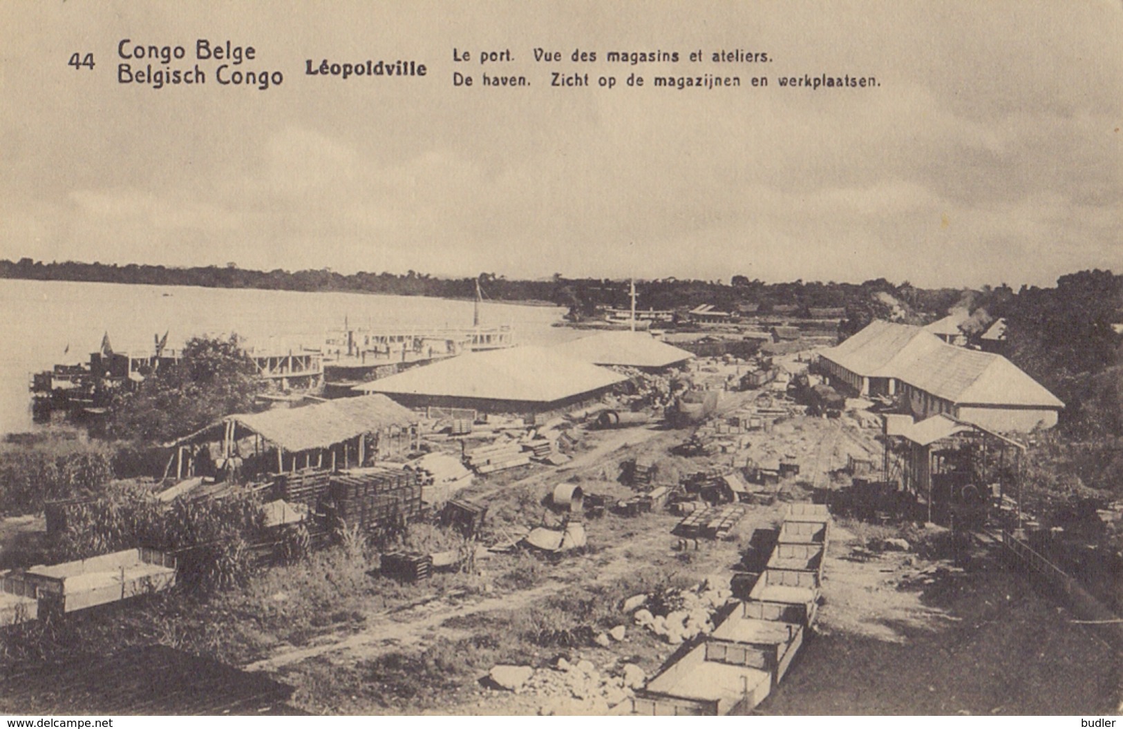 BELG. CONGO 1912 : PWS/E.P./P.St. - ILLUSTR.** Nr.44 &ndash; 10 C. : HARBOUR,RAILWAY,WAGONS,NAVIGATION,STORAGES,LEOPOLDV - Interi Postali