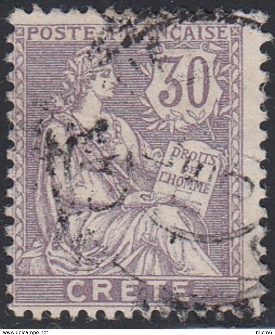 Crète (île De) Bureau Français - N° 10 (YT) N° 9 (AM) Oblitéré. - Used Stamps