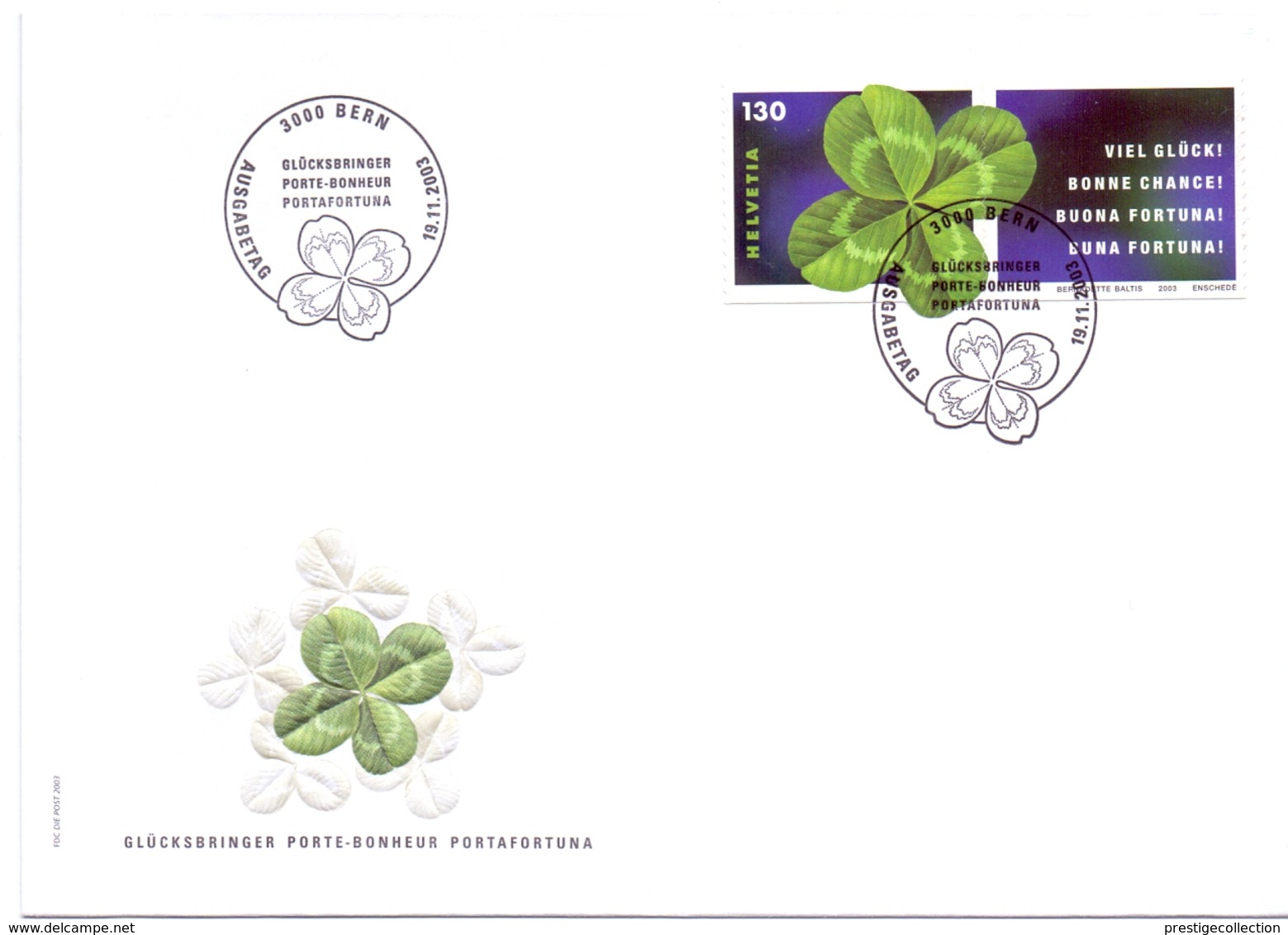 HELVETIA   Bern Good Luck  MAGNIFIC COVER (GEN190078) - Vegetazione