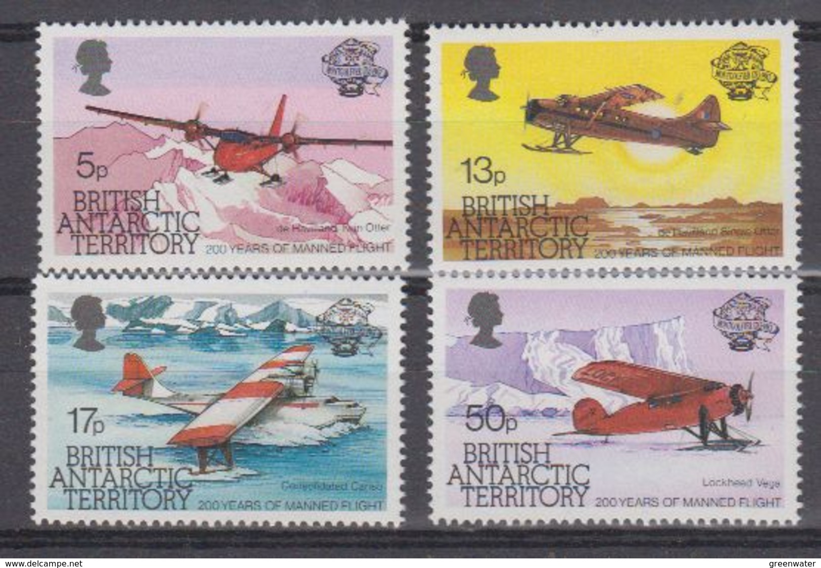 British Antarctic Territory 1983 Manned Flight 4v  ** Mnh (41655) - Ongebruikt