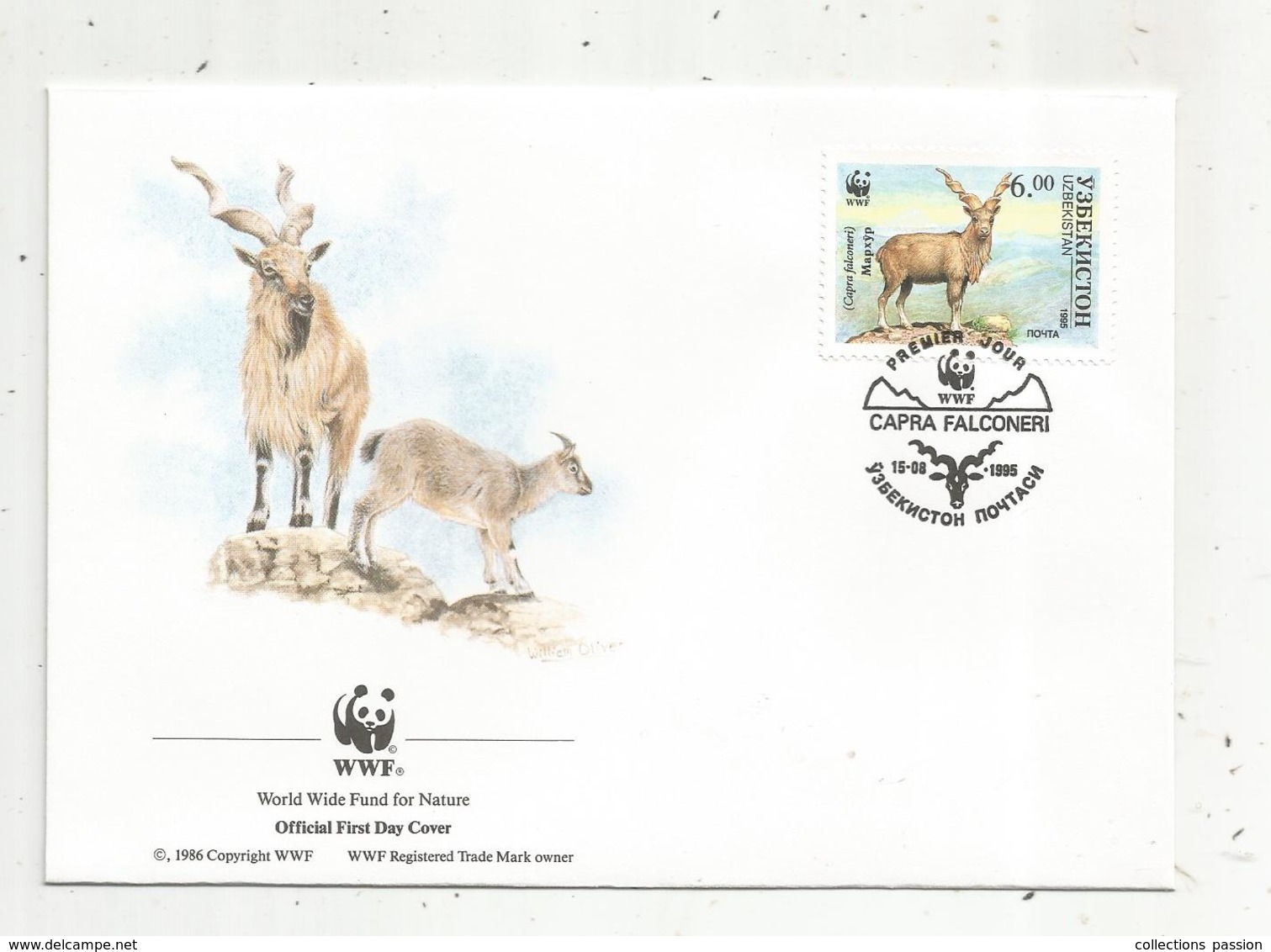 Lettre , 1 Er Jour,official First Day Cover , WWF , Ouzbékistan ,Uzbekistan , 1995 , Capra Falconeri - Ouzbékistan