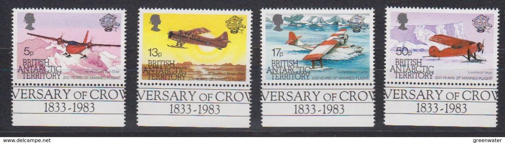 British Antarctic Territory (BAT) 1983 Manned Flight 4v (+margin) ** Mnh (41656) - Ongebruikt