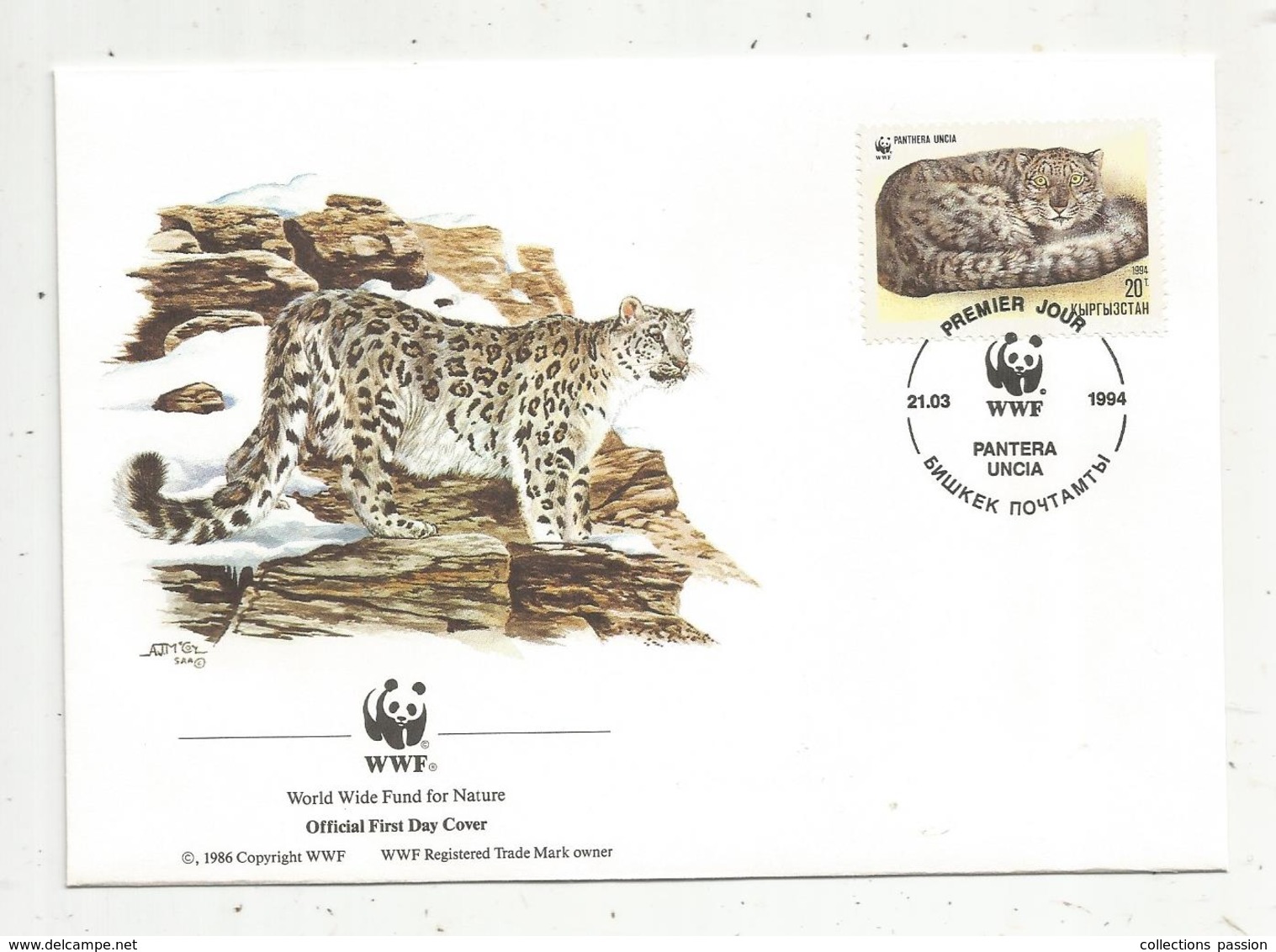 Lettre , 1 Er Jour,official First Day Cover , WWF , Kirgizstan , 1994 , Pantera Uncia - Kirghizistan