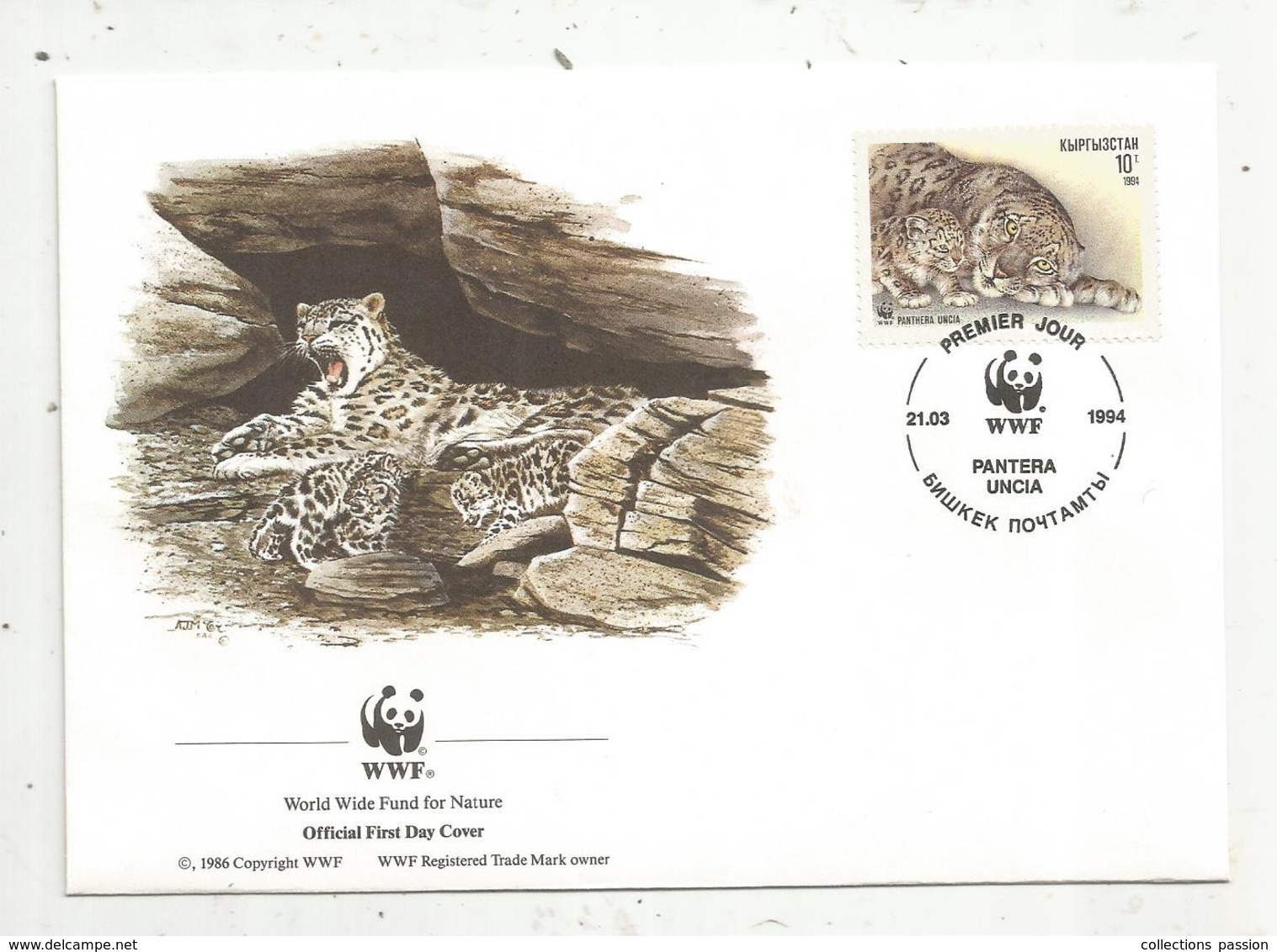 Lettre , 1 Er Jour,official First Day Cover , WWF , Kirgizstan , 1994 , Pantera Uncia - Kirghizistan