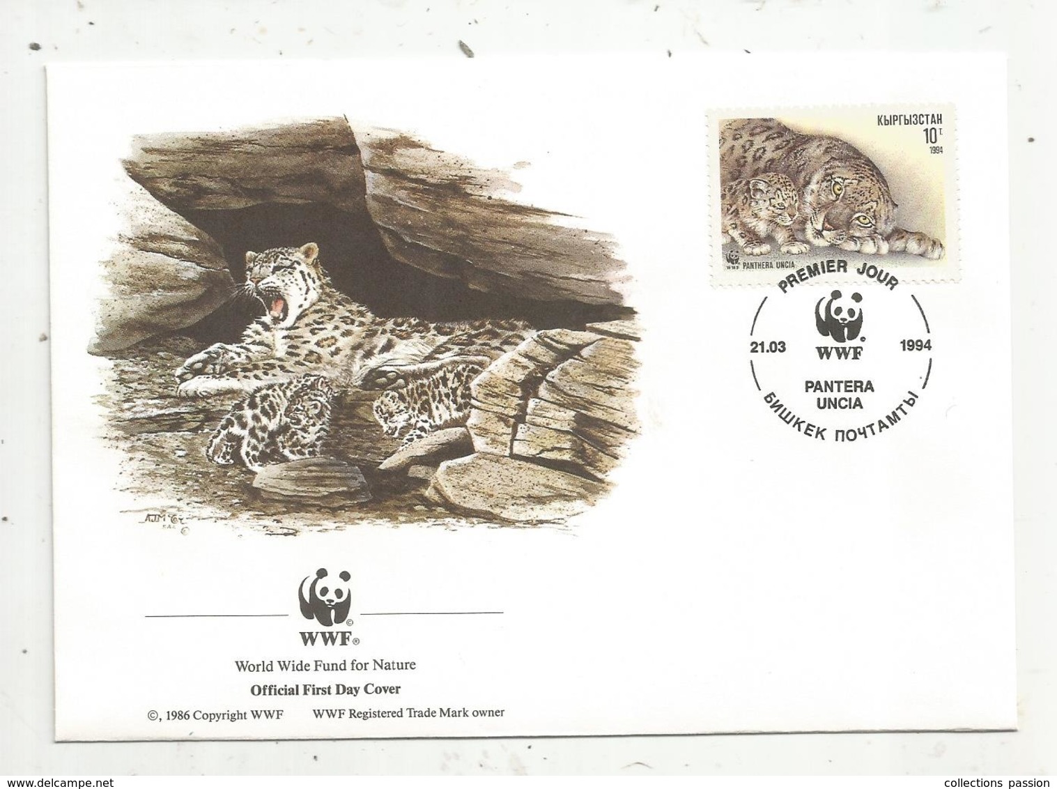 Lettre , 1 Er Jour,official First Day Cover , WWF , Kirgizstan , 1994 , Pantera Uncia - Kirghizstan