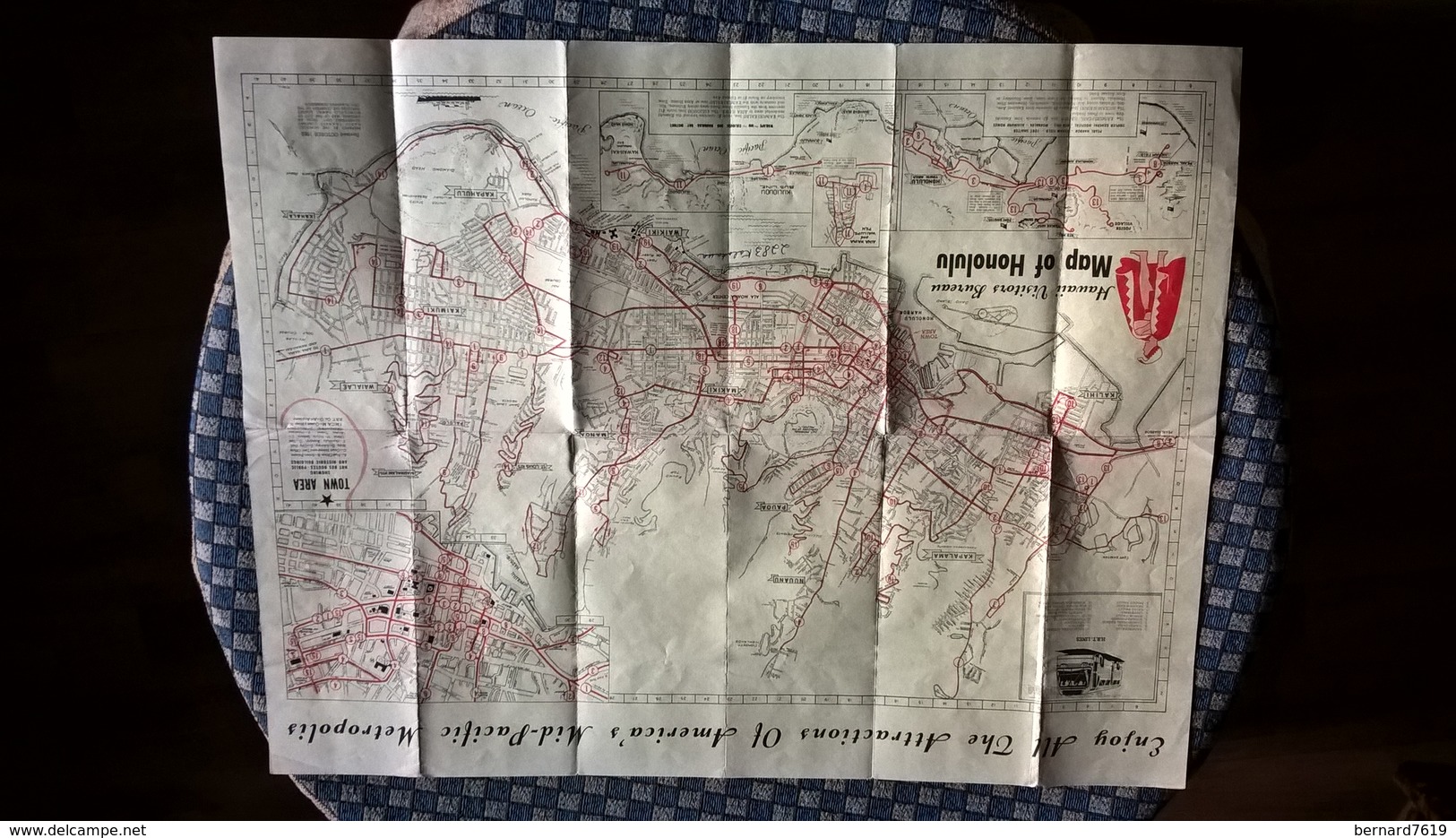 Etats Unis Honolulu Hawai Plan Enjoy All The Attractions Of America's Mid-pacific Metropolis Map  Of Honolulu 1962 - Other & Unclassified