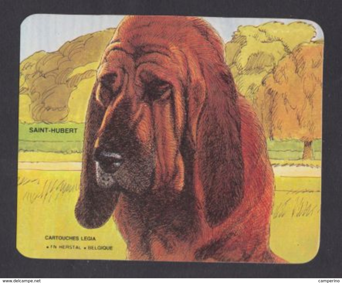 Chien Saint Hubert Chasse Hunting Cartouche Legia FN Hersyal Ancien Autocollant Sticker - Autocollants