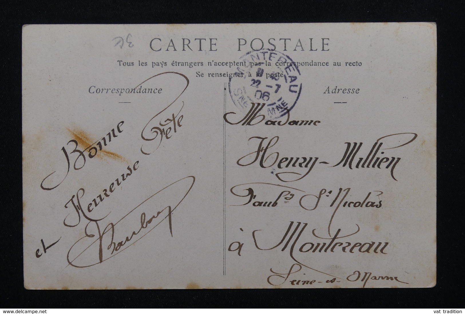 FRANCE - Type Semeuse FM Sur Carte Postale De Fontainebleau - L 20724 - 1877-1920: Semi Modern Period