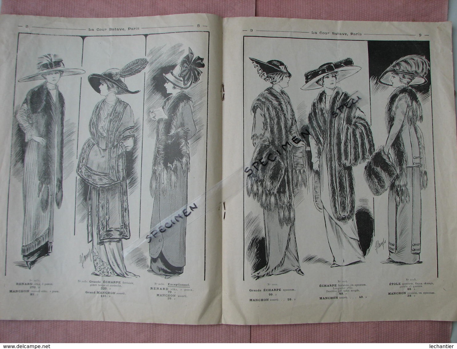 La Cour Batave 1911 Fourrures Paris Catalogue 16 Pages 23/30 BE - Textile & Vestimentaire