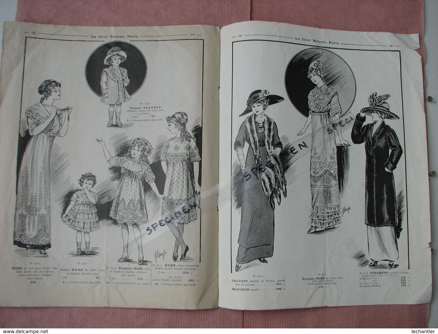 La Cour Batave 1911 Fourrures Paris Catalogue 16 Pages 23/30 BE - Textile & Vestimentaire