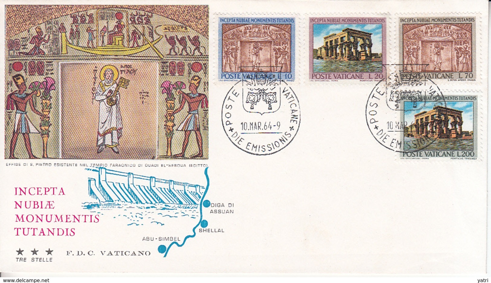 Vaticano - Monumenti Della Nubia 1964 FDC - FDC