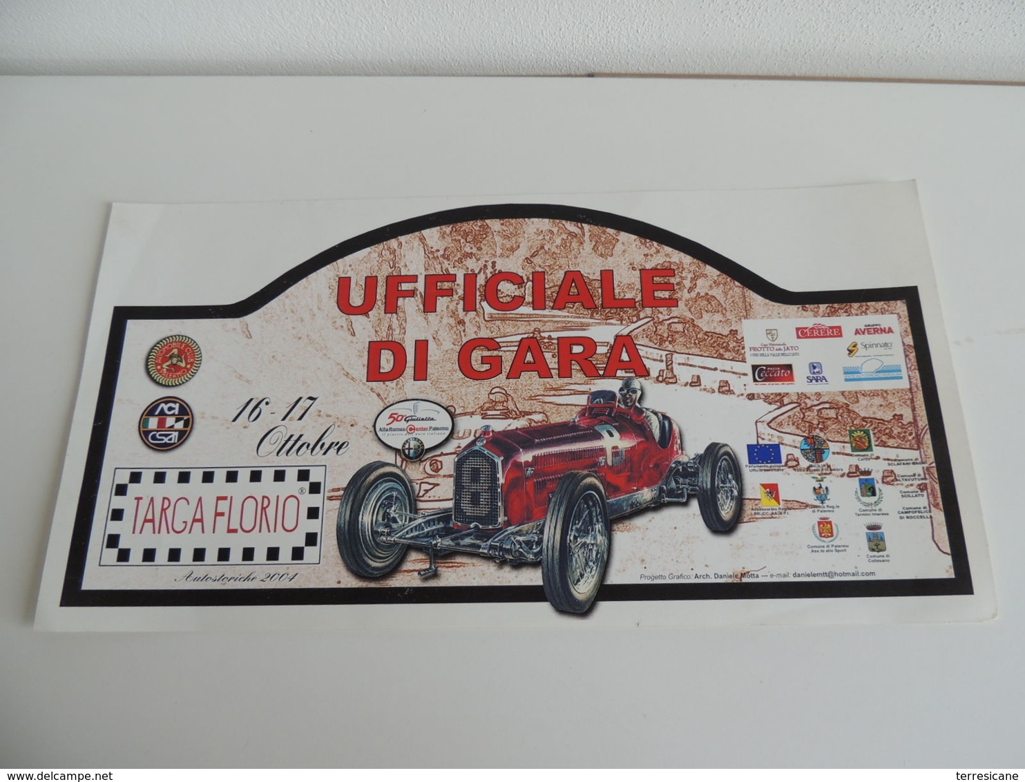 MAX BIG CM.21X42 Adesivo Stiker Etiqueta PLACCA RALLY TARGA FLORIO AUTOSTORICHE - Altri & Non Classificati