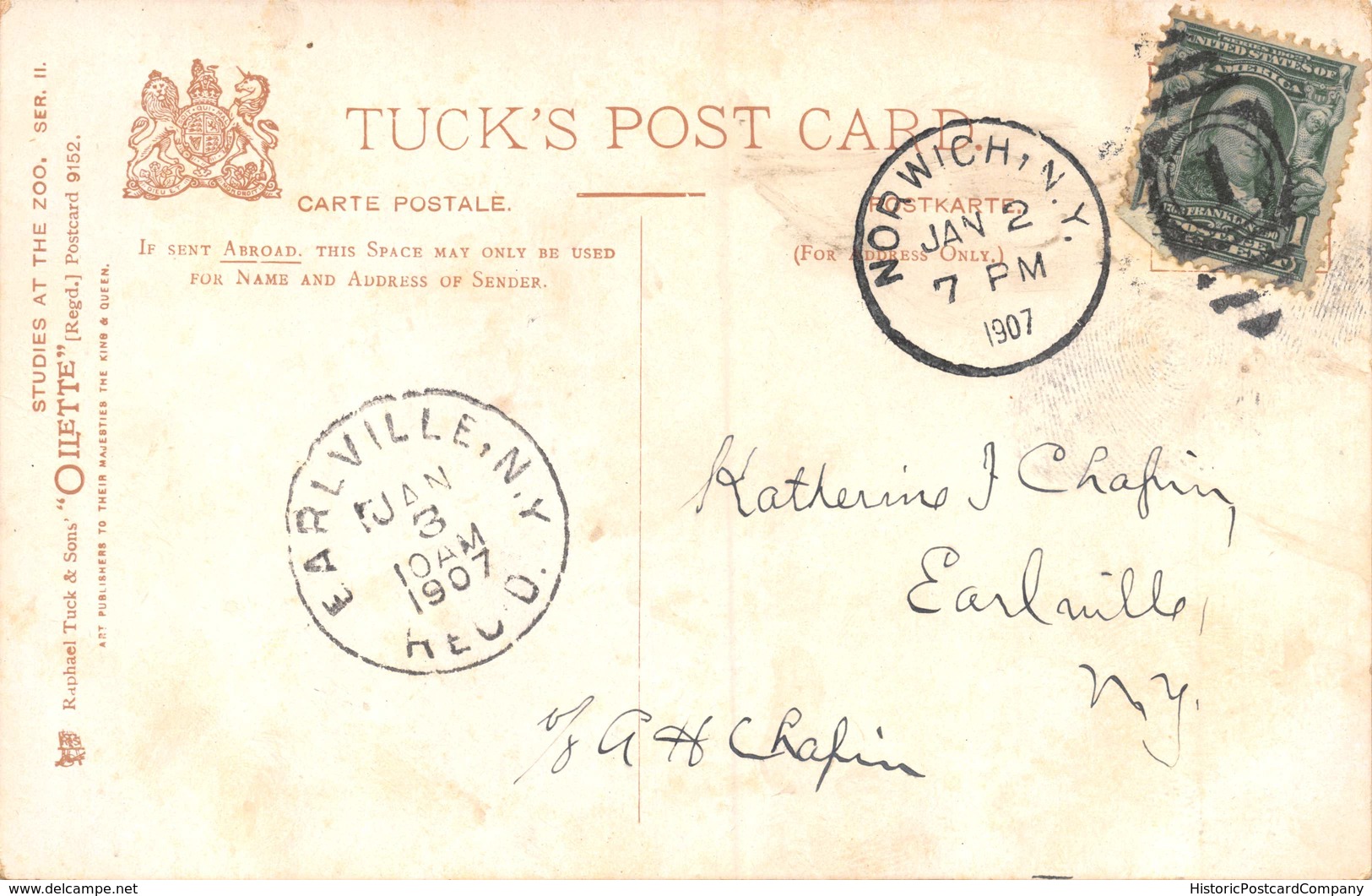 POLAR BEARS~TUCK STUDIES AT THE ZOO SERIES II-ARTIST SIGNED 1907 POSTMARK POSTCARD 36303 - Orsi