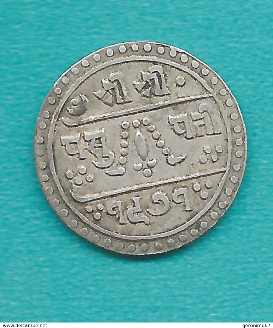 Nepal - Tribhuvana - ½ Mohur - VS1968 (1911) - KM681 - Queen Lakshmi Regency - Népal