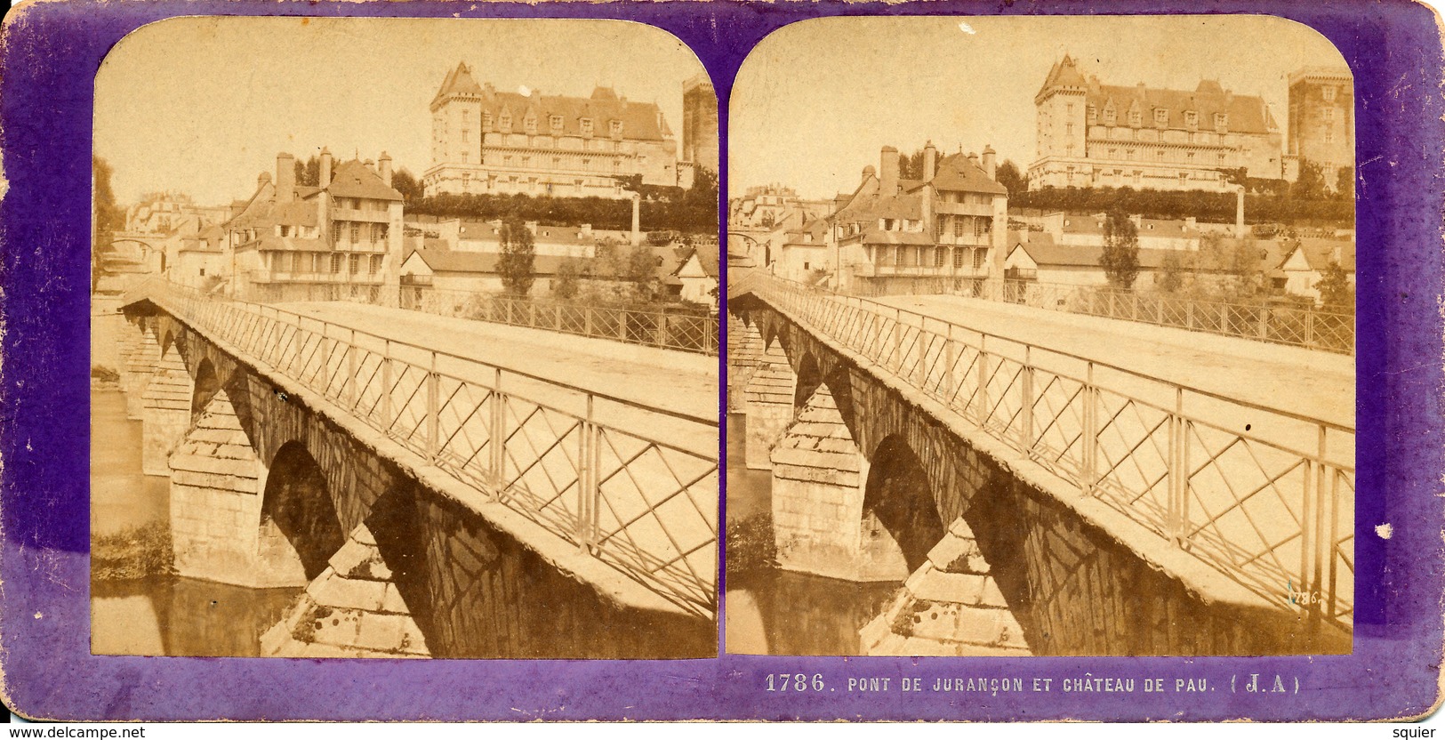 Pau, Pont De Jurancon, Chateau, J.Andrieu - Photos Stéréoscopiques