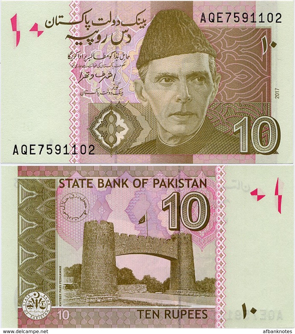 PAKISTAN        10 Rupees        P-45L         2017        UNC  [sign. Ashraf M. Wathra] - Pakistán