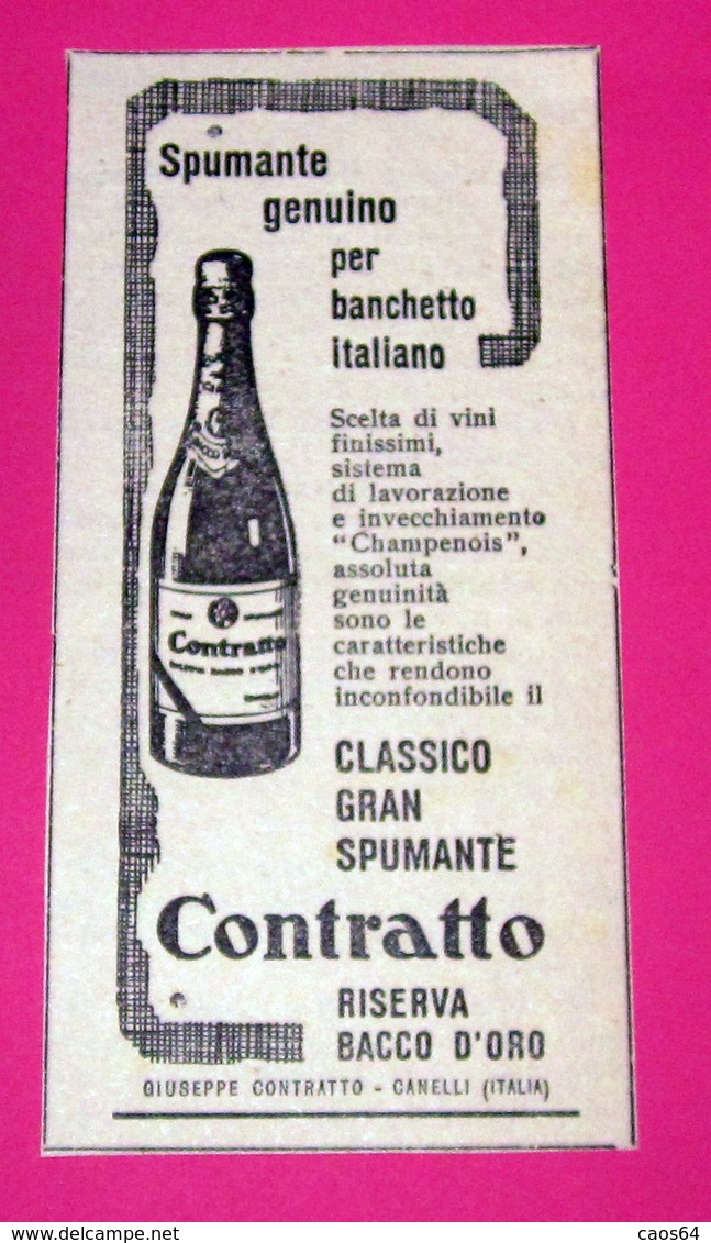 CONTRATTO SPUMANTE 1959 PUBBLICITA' VINTAGE - Alcolici