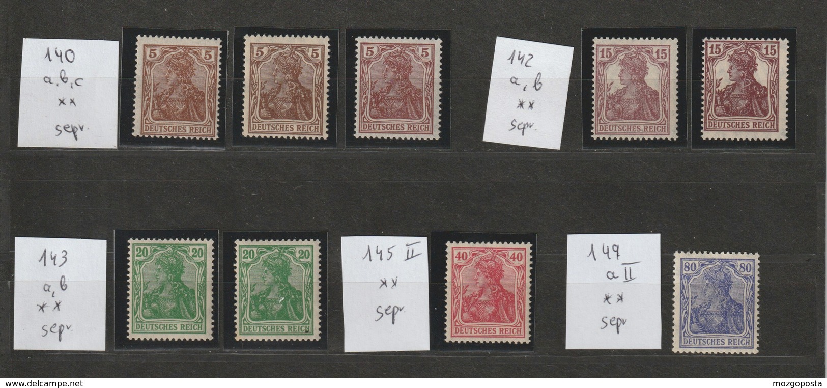 Deutsches Reich MNr. Lot Aus MNr. 140 - 149  Postfrische **/MNH , Geprüfte Werte - Neufs