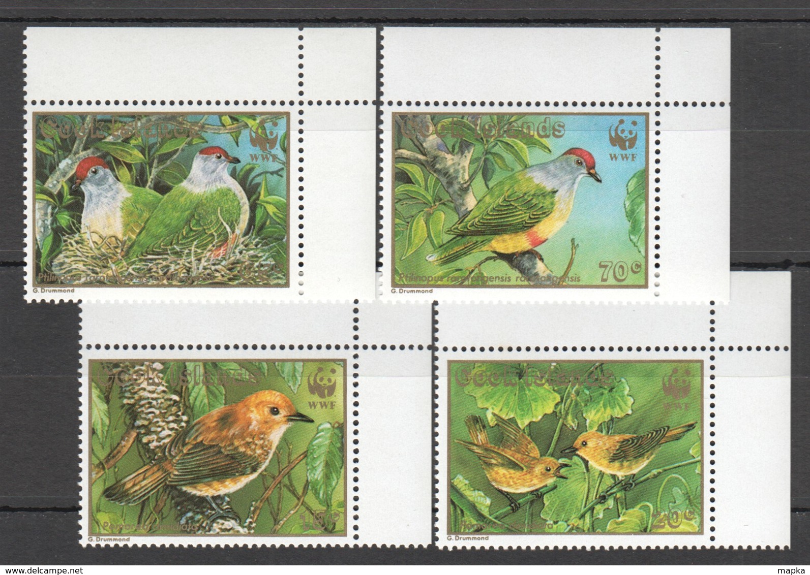 C588 1989 COOK ISLANDS WWF FAUNA BIRDS GOLD 1SET !!! MICHEL 15 EURO !!! MNH - Other & Unclassified