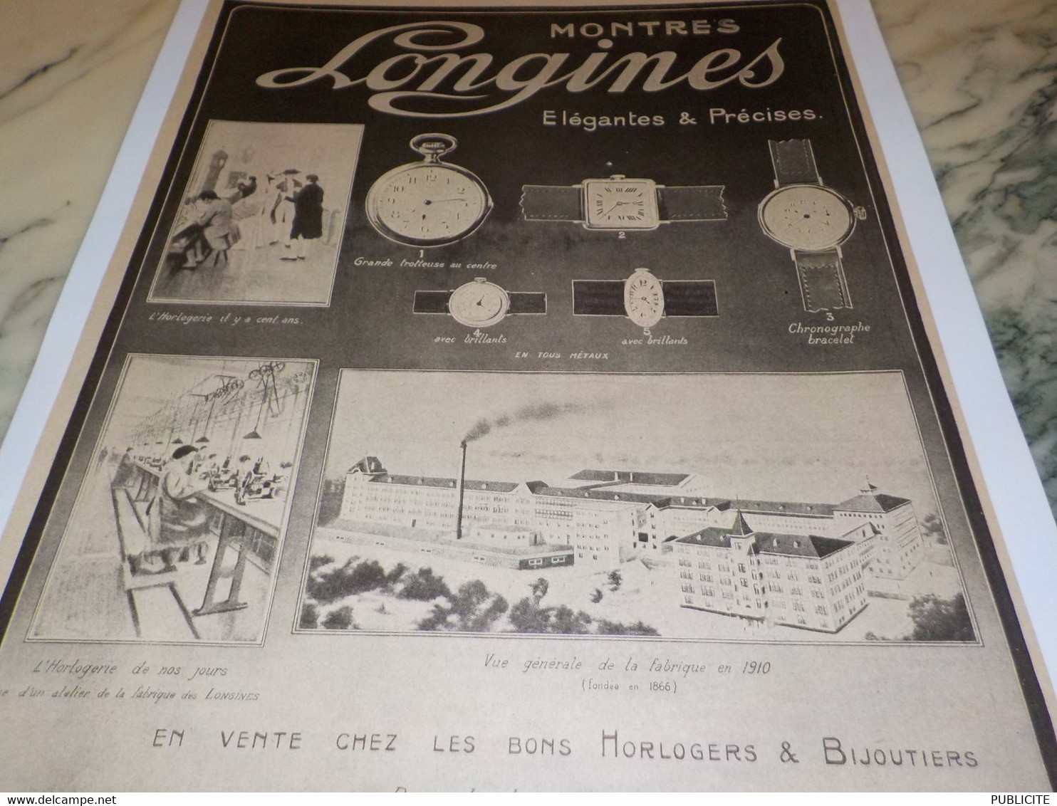 ANCIENNE PUBLICITE ELEGANTES ET PRECISES MONTRE LONGINES 1917 - Autres & Non Classés