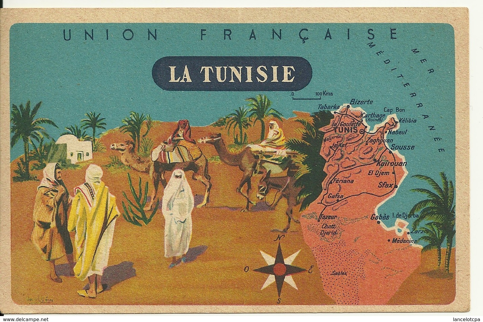 CHROMO FICHE ILLUSTREE / LA TUNISIE - SERIE LION NOIR - Géographie