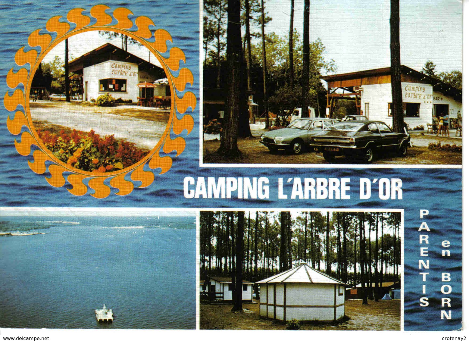 40 Parentis En Born Vers Biscarrosse N°6519 Camping De L'Arbre D'Or Et Lac VOIR ZOOM Citroën GS Coupé Ford Taunus - Biscarrosse