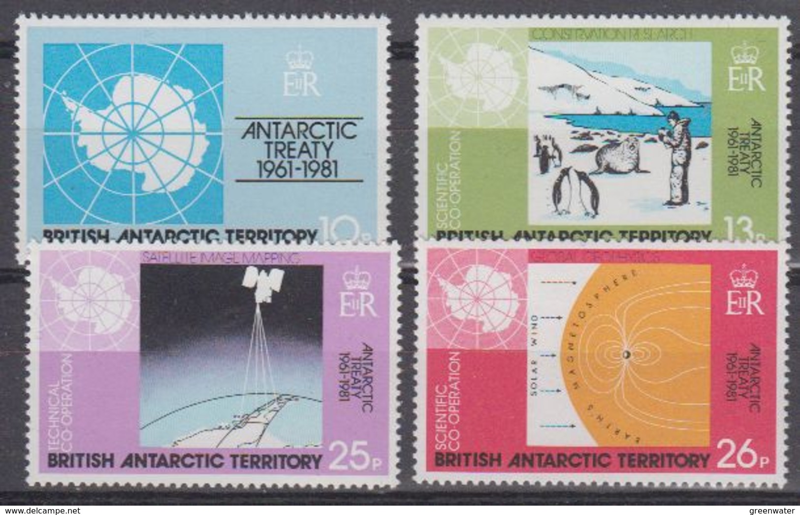 British Antarctic Territory (BAT) 1981 Antarctic Treaty 4v   ** Mnh (41659) - Ongebruikt