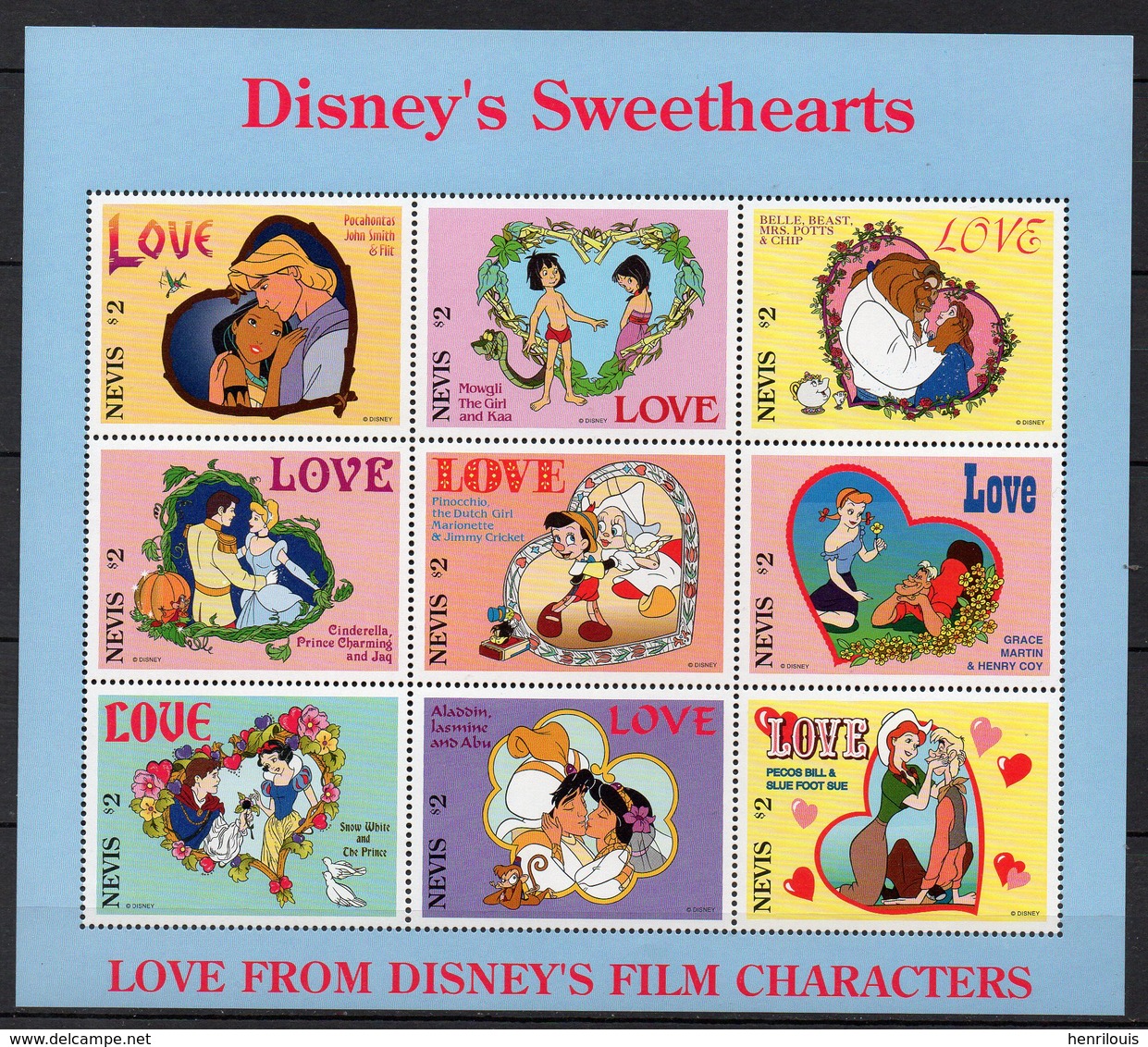 NEVIS  Timbres Neufs ** De 1996 ( Ref 5938 ) Disney - St.Kitts En Nevis ( 1983-...)