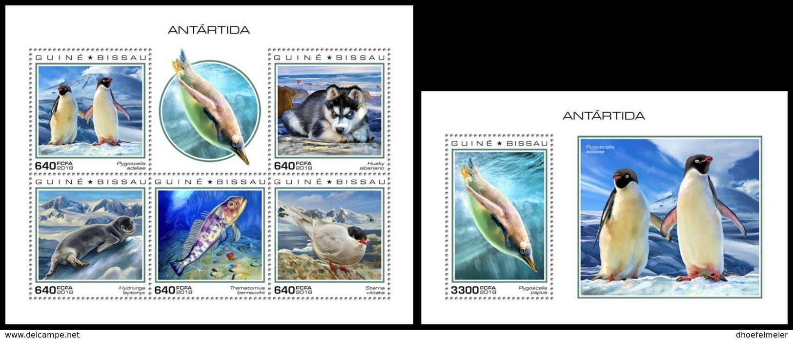 GUINEA BISSAU 2018 **MNH Antarctica Animals Tiere Der Antarktis Antarctique Animaux M/S+S/S - OFFICIAL ISSUE - DH1851 - Faune Antarctique