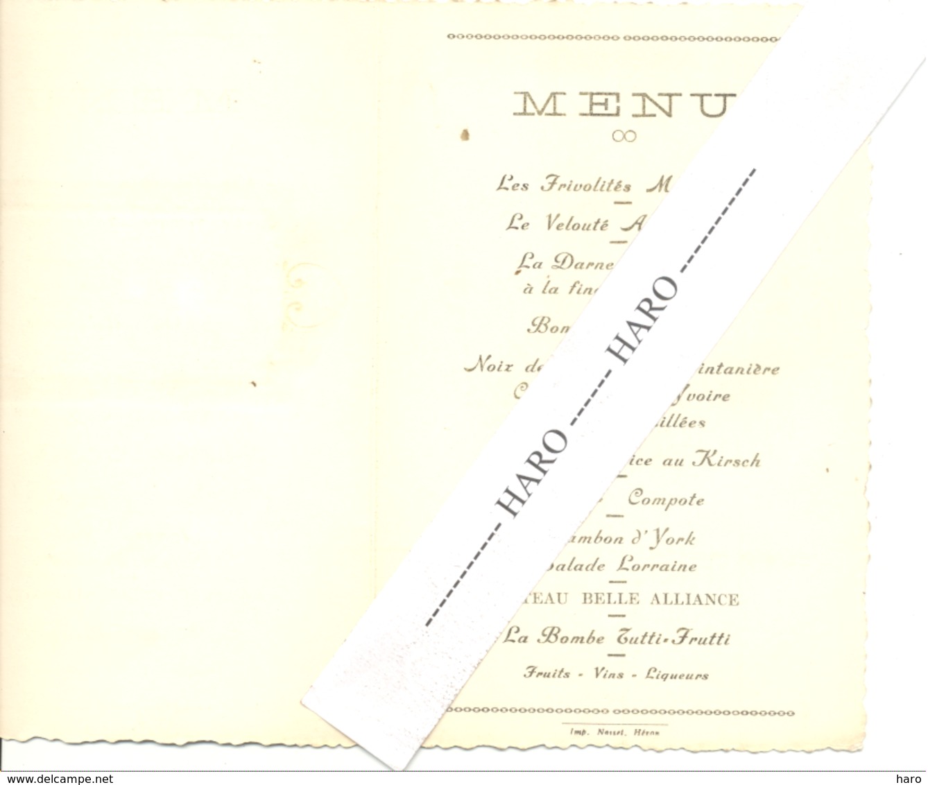 Menu Du Mariage D' Emile Et D' Aline à HERON En 1947 (b243) - Menus